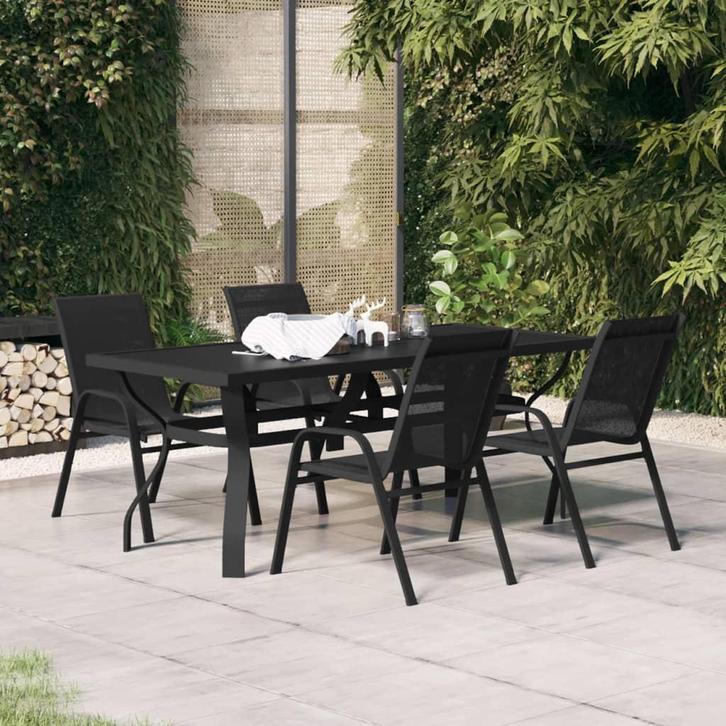 vidaXL 5-delige Tuinset zwart, Tuin en Terras, Tuinsets en Loungesets, Tuinset, Nieuw, Verzenden