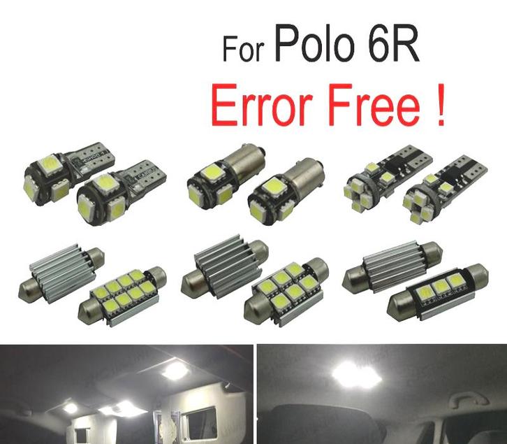 KIT 12 AMPOULES LED INTÉRIEUR POUR VOLKSWAGEN VW POLO MK5 PO, Auto-onderdelen, Verlichting, Verzenden