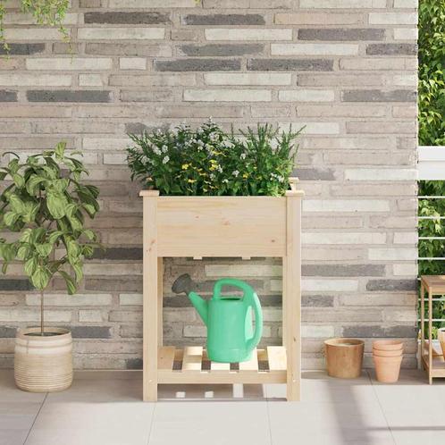 vidaXL Tuin Plantpot Beige 60.5 x 60 x 76.5 cm Massief, Tuin en Terras, Bloempotten, Nieuw, Verzenden