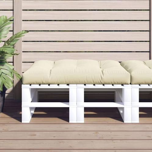 vidaXL Palletkussen 120x80x12 cm stof crèmekleurig, Huis en Inrichting, Woonaccessoires | Kussens, Nieuw, Verzenden