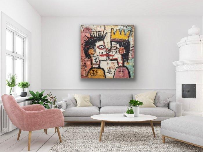 Eric Brumette - KISS ME LIKE BASQUIAT 6 - Toile L, Antiek en Kunst, Kunst | Designobjecten