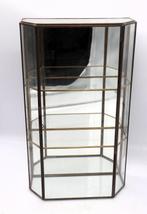 Vitrinekast - Spiegel, messing, glas