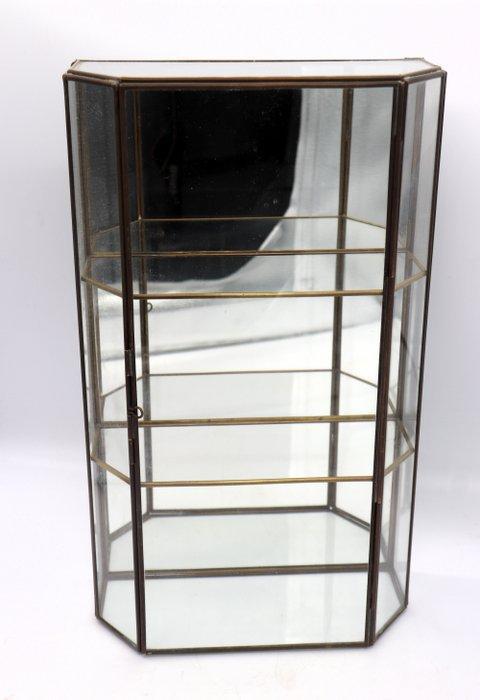 Vitrinekast - Spiegel, messing, glas, Antiek en Kunst, Kunst | Designobjecten