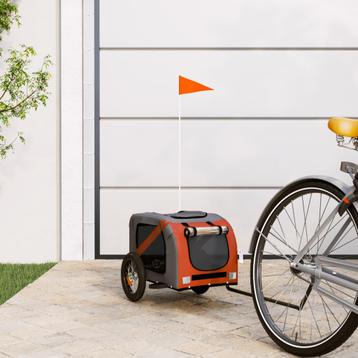 vidaXL Hondenfietstrailer oxford stof en ijzer oranje en beschikbaar voor biedingen