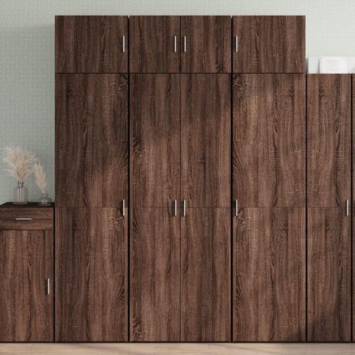 vidaXL Opbergkast 70x42,5x225 cm bewerkt hout bruin, Huis en Inrichting, Kasten | Dressoirs, Nieuw, Verzenden