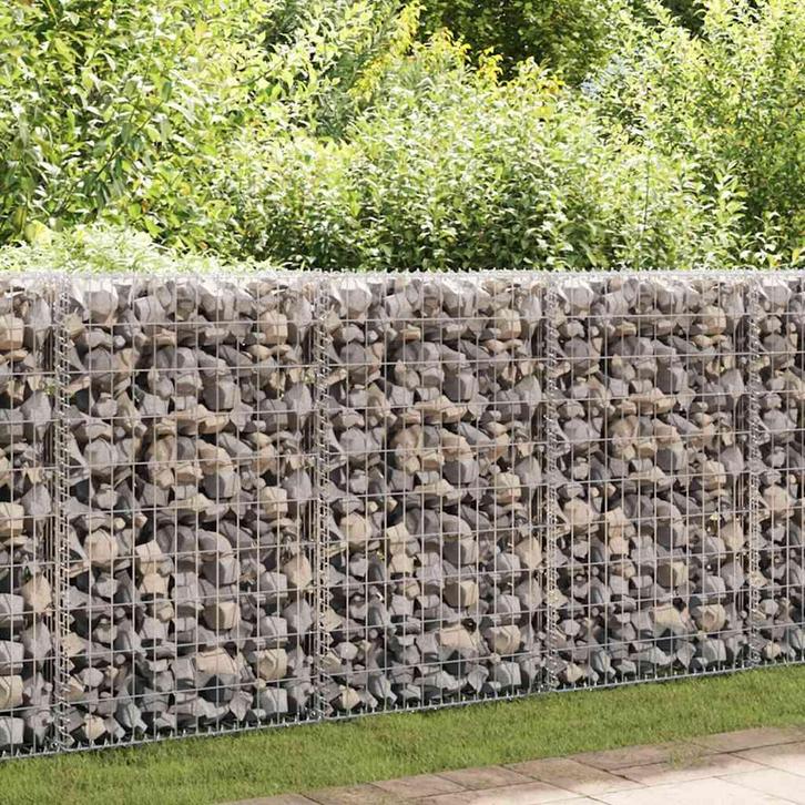 vidaXL Schanskorfmuur met deksels 150x60x100 cm, Tuin en Terras, Tuinhekken en Hekwerk, Nieuw, Verzenden