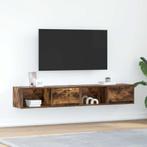 vidaXL Tv-meubelen 2 st 80x31x25,5cm bewerkt hout gerookt, Huis en Inrichting, Kasten |Televisiemeubels, Verzenden, Nieuw