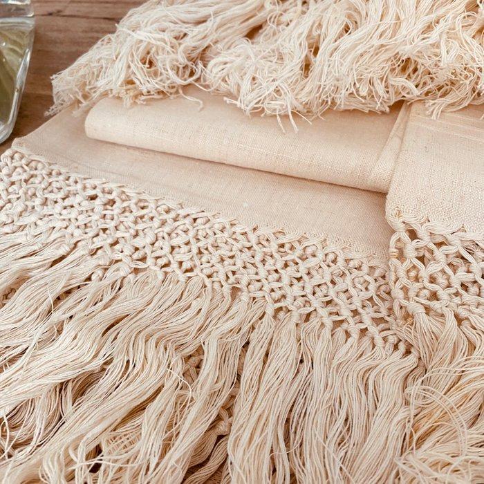 Linnen handdoeken gemaakt op een antieke weefgetouw,, Antiek en Kunst, Antiek | Tapijten, Tafelkleden en Textiel