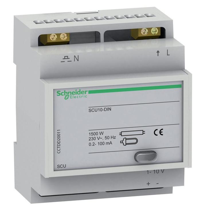 Schneider Electric SCU10-DIN 1-10V 4 Mod Dimmer - CCTDD20011, Bricolage & Construction, Électricité & Câbles, Envoi