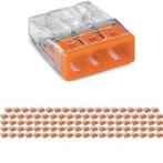 WAGO Lasklem 3-polig 0.5-2.5mm² Oranje - Transparante LED To, Bricolage & Construction, Verzenden