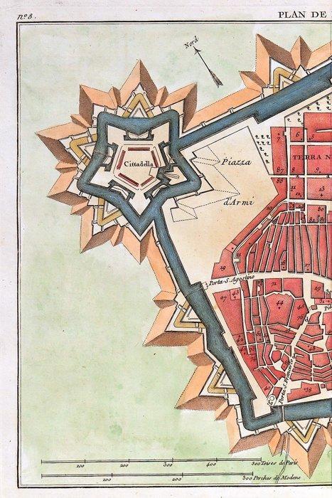 Italië - Modena, Emilia Romagna; J. Lalande - Plan de Modene, Boeken, Atlassen en Landkaarten