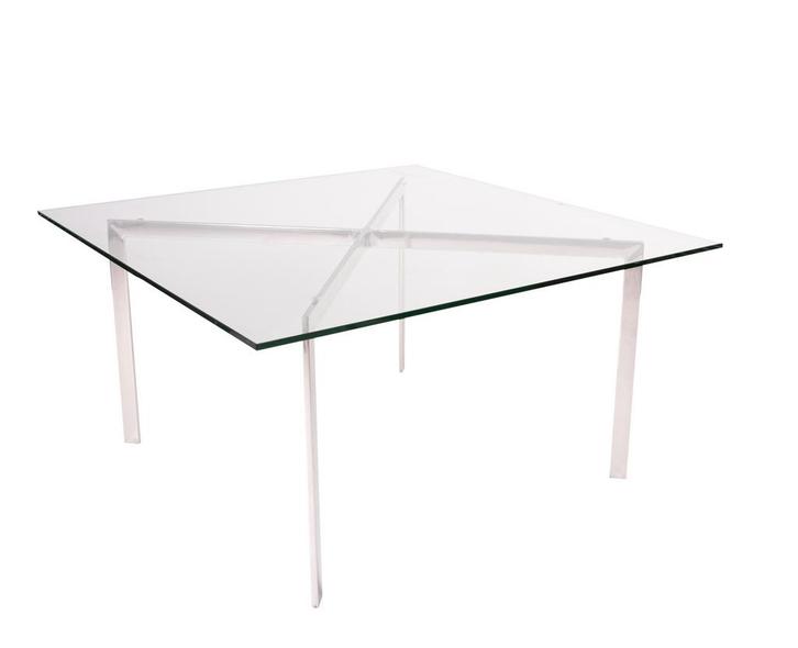 Salontafel Barcelona Pavillion 90cm transparant, Huis en Inrichting, Tafels | Salontafels, Nieuw, Verzenden