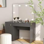 vidaXL Kaptafel met LED-verlichting 110x55x145 cm MDF grijs, Verzenden, Nieuw