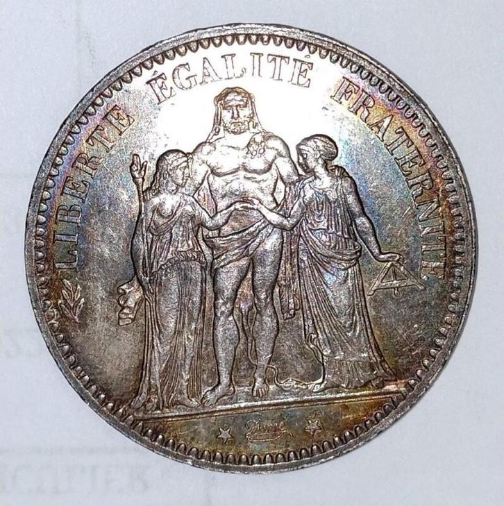 France Frankreich 5 Francs 1877 A Paris Typ Hercule, Postzegels en Munten, Munten | Europa | Niet-Euromunten, België, Verzenden