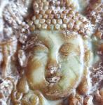 Oud-Chinees Groene jade Buddha hoofd kraal talisman - 61 mm, Antiek en Kunst