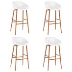 vidaXL Tabourets de bar lot de 4 blanc, Maison & Meubles, Tabourets de bar, Verzenden, Neuf