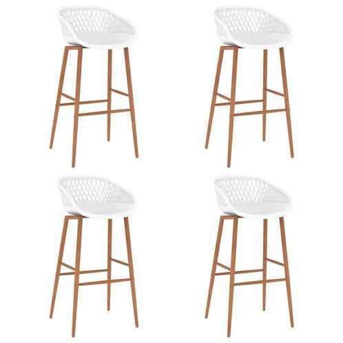 vidaXL Tabourets de bar lot de 4 blanc, Maison & Meubles, Tabourets de bar, Neuf, Envoi