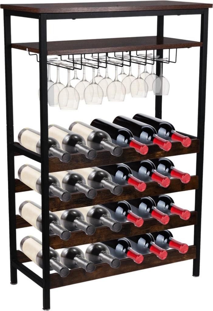 2dekans | Niceey Wijnrek - Voor 24 Flessen en 15 Glazen -, Huis en Inrichting, Woonaccessoires | Wijnrekken, Ophalen of Verzenden