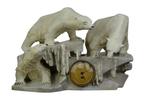 Art Deco aardewerk sculptuur met klok - Anton Puchegger -