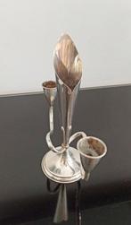 Kandelaber - .925 zilver - kandelaar met bloemenvaas, Antiek en Kunst