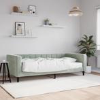 vidaXL Slaapbank met matras 90x200 cm fluweel lichtgrijs, Huis en Inrichting, Slaapkamer | Bedden, Verzenden, Nieuw