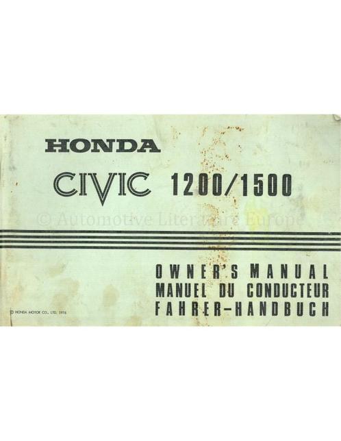 1976 HONDA CIVIC 1300 | 1500 INSTRUCTIEBOEKJE, Auto diversen, Handleidingen en Instructieboekjes