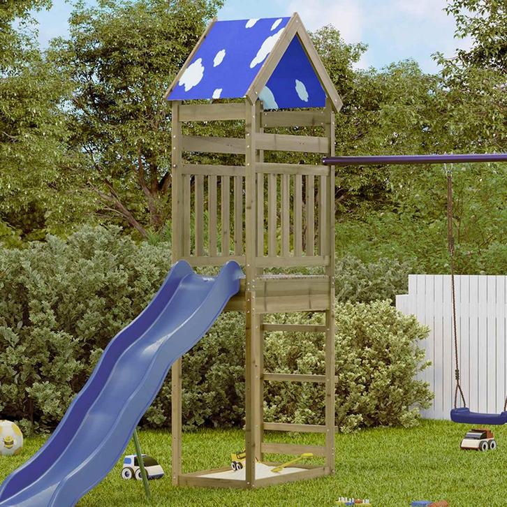 vidaXL Speeltoren Bruin 52,5 x 85 x 265 cm Massief, Kinderen en Baby's, Speelgoed | Buiten | Speeltoestellen, Nieuw, Verzenden