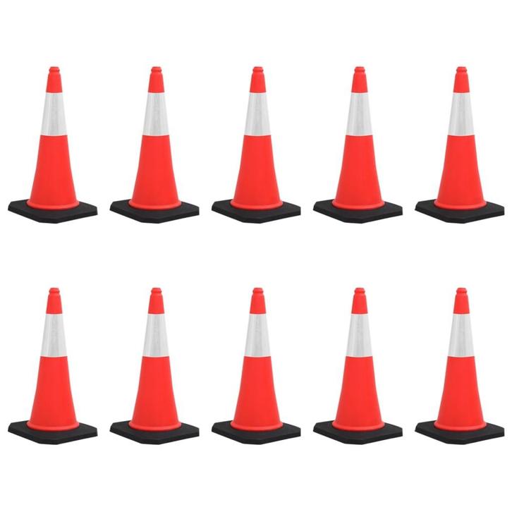 vidaXL Verkeerskegels met zware basis 10 st reflecterend 75, Huis en Inrichting, Woonaccessoires | Wanddecoraties, Nieuw, Verzenden