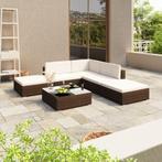 vidaXL 6-delige Loungeset met kussens poly rattan bruin, Verzenden, Loungeset