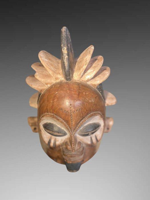 Masque SUKU (36 CM) op sokkel - Uitzonderlijk Suku-masker op, Antiquités & Art, Art | Art non-occidental