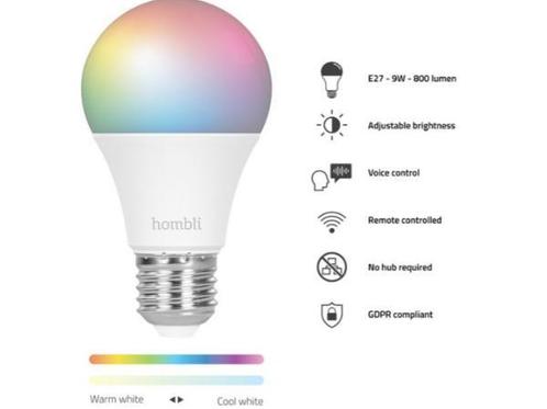 Veiling - Hombli Slimme verlichting - WiFi-lamp E27, Huis en Inrichting, Lampen | Losse lampen, Gebruikt