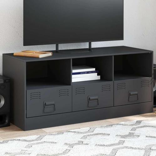 vidaXL Tv-meubel 99x39x44 cm staal antracietkleurig, Huis en Inrichting, Kasten |Televisiemeubels, Nieuw, Verzenden