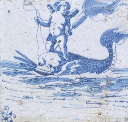 Carreau - Anciennes carreaux de Delft bleus avec une, Antiek en Kunst, Antiek | Glaswerk en Kristal