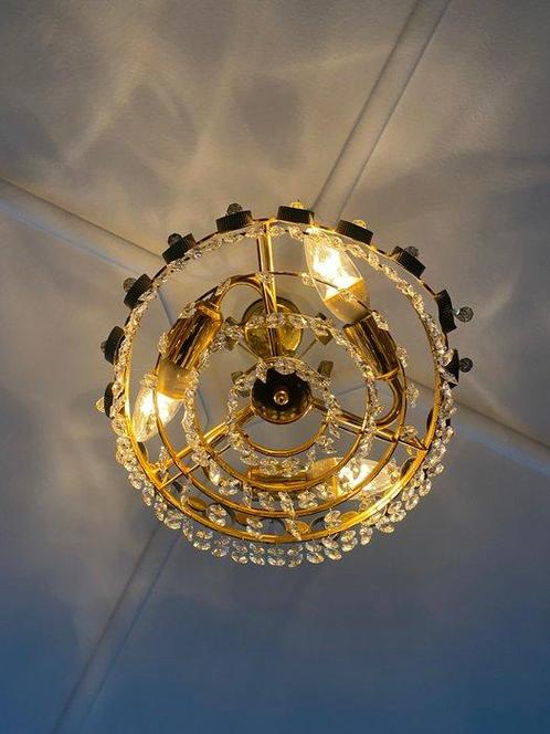 Palme & Walter - Lustre - Palwa - Cristal, Laiton, Plaqué or, Antiek en Kunst, Antiek | Verlichting