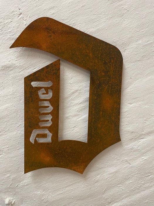 Duvel cortenstaal logo - Reclamebord - Staal, Metaal, Antiquités & Art, Antiquités | Assiettes décoratives & Carrelages