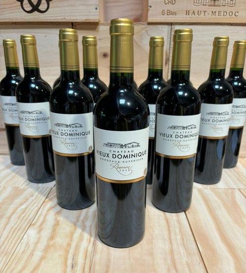 2016 Chateau Vieux Dominique - Bordeaux - 12 Bouteilles, Verzamelen, Wijnen