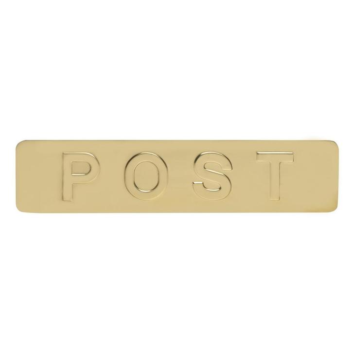 Homebox buitenklep glanzend messing ’Post’ front, Doe-het-zelf en Bouw, Hang- en Sluitwerk, Overige typen, Nieuw, Koper of Messing