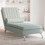 vidaXL Massage chaise longue met bolster fluweel lichtgrijs, Huis en Inrichting, Verzenden, Nieuw
