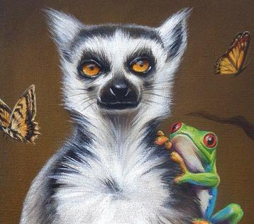 Gala - Lemur animal painting - Meditation