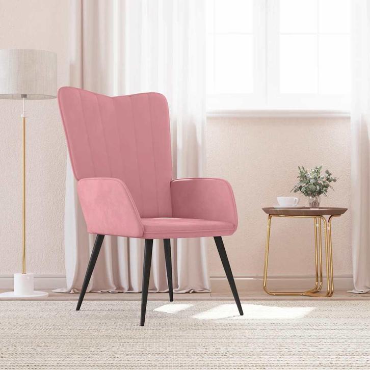 vidaXL Relaxstoel fluweel roze, Huis en Inrichting, Fauteuils, Nieuw, Verzenden
