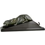 Georges Lavroff - sculptuur, Art Deco panter L. 61 cm. H. -