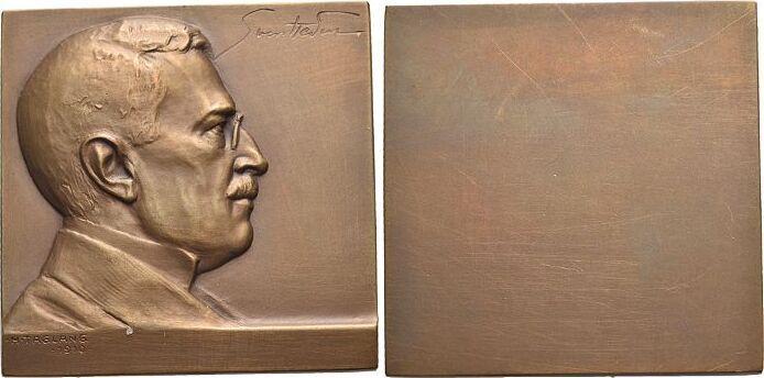 Einseitige Bronze-plakette o Jahr 1910 Geowissenschaften, Postzegels en Munten, Penningen en Medailles, Verzenden