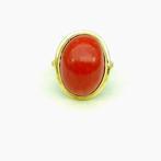Bague - 18 carats Or jaune Corail rouge, Nieuw