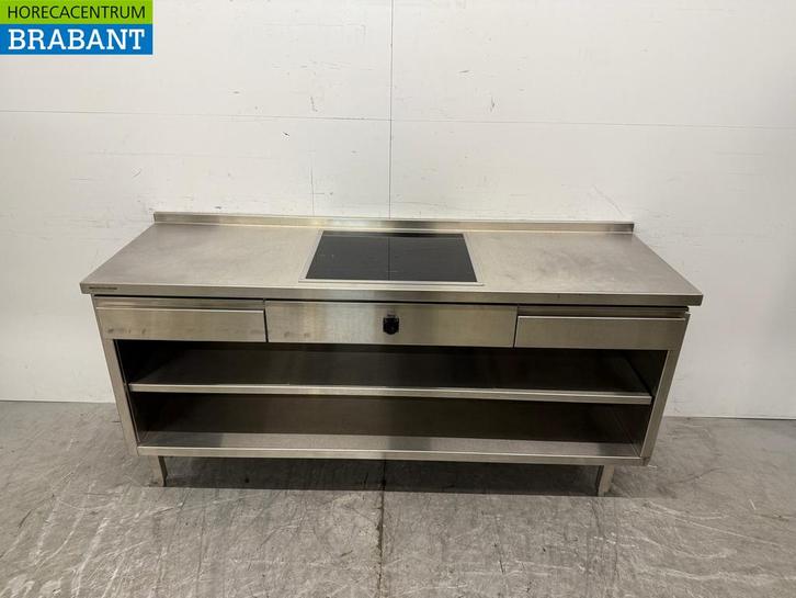 Table de travail en acier inoxydable avec plaque à induction, Zakelijke goederen, Horeca | Overige, Verzenden