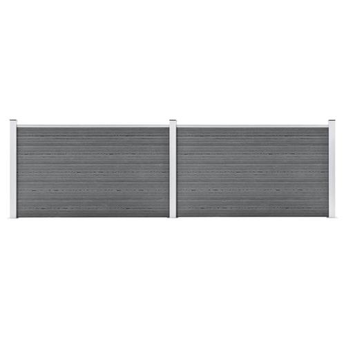 vidaXL Schutting 353x106 cm HKC grijs, Tuin en Terras, Tuinhekken en Hekwerk, Nieuw, Verzenden