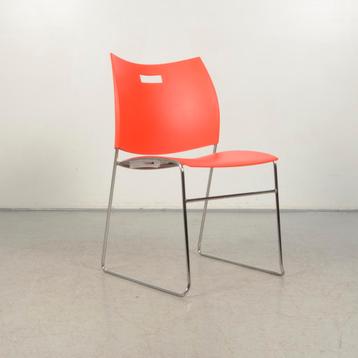 Vergaderstoel Casala Carver - Rood - Buisframe onderstel, Huis en Inrichting, Stoelen, Ophalen of Verzenden, Gebruikt