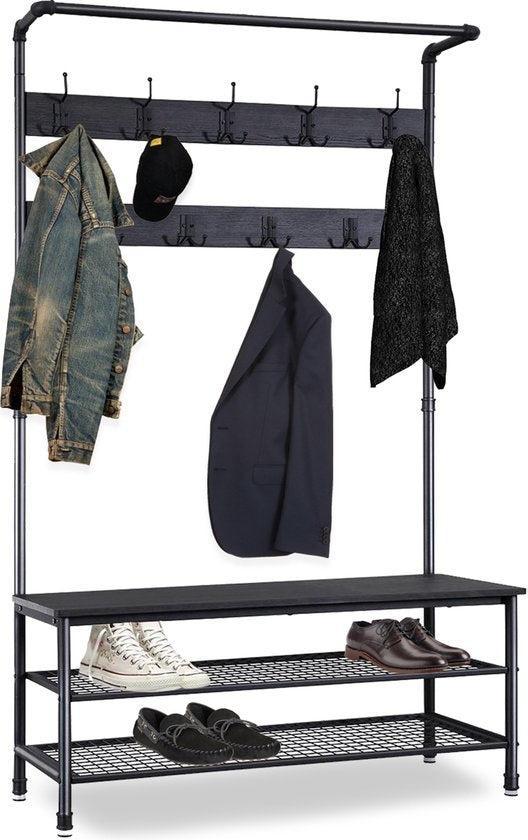 Tweedekans | Goliving Kapstok XL met Schoenenrek – Metaal &, Huis en Inrichting, Woonaccessoires | Kapstokken, Ophalen of Verzenden