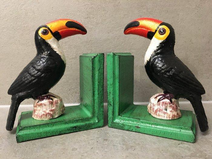 Boekensteunen (2) - Gietijzer - TOUCAN BOEKENSTEUNEN, Antiek en Kunst, Kunst | Designobjecten