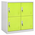 vidaXL Lockerkast 90x45x92,5 cm staal lichtgrijs en groen, Huis en Inrichting, Kasten | Overige, Verzenden, Nieuw