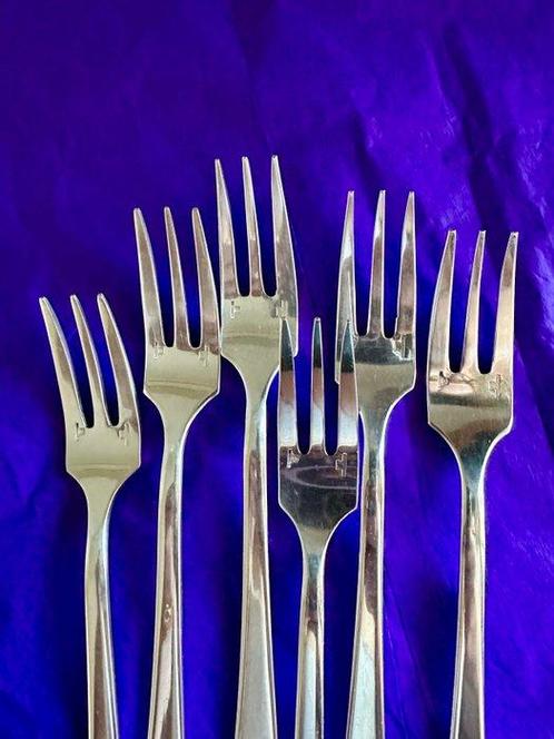Christofle - Fourchette (6) - Concorde - Plaqué(e) argent, Antiek en Kunst, Antiek | Meubels | Tafels